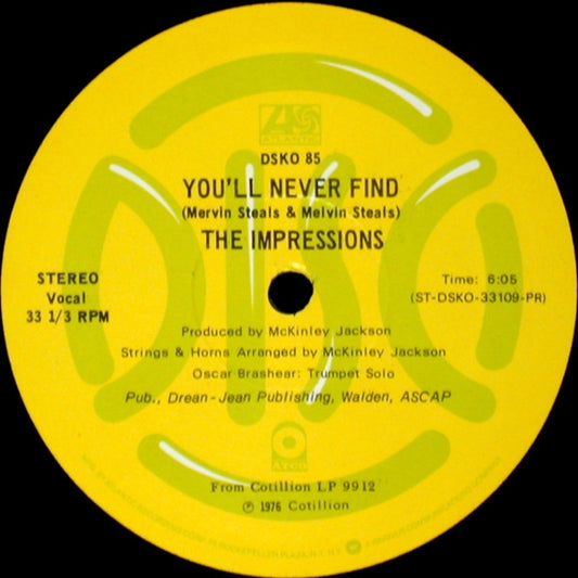 The Impressions : You'll Never Find (12", Promo)
