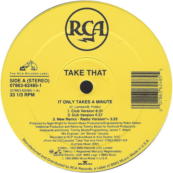 Take That : It Only Takes A Minute (12")
