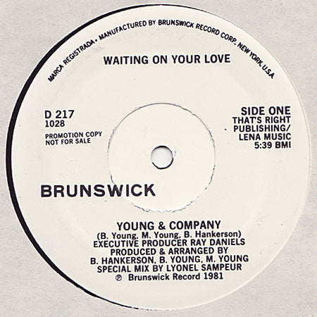 Young & Company : Waiting On Your Love (12", Promo)