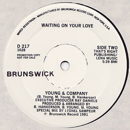 Young & Company : Waiting On Your Love (12", Promo)
