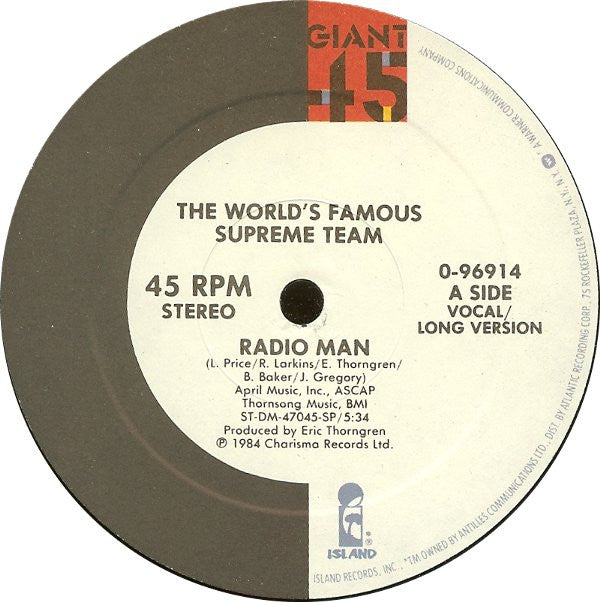 The World's Famous Supreme Team* : Radio Man (12", SP)