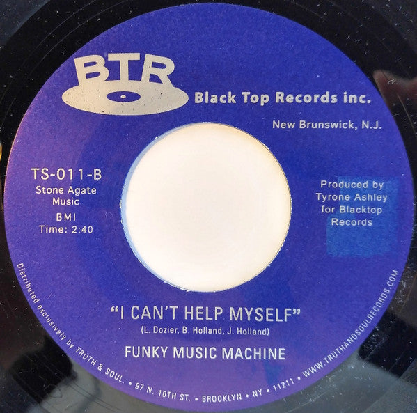 Funky Music Machine : Love Me A Little While Longer / I Can't Help Myself (7")