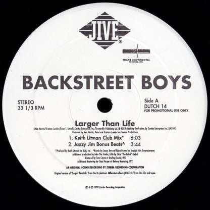 Backstreet Boys : Larger Than Life (2x12", Promo)