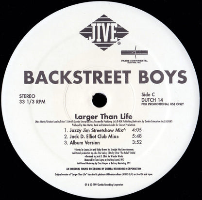 Backstreet Boys : Larger Than Life (2x12", Promo)
