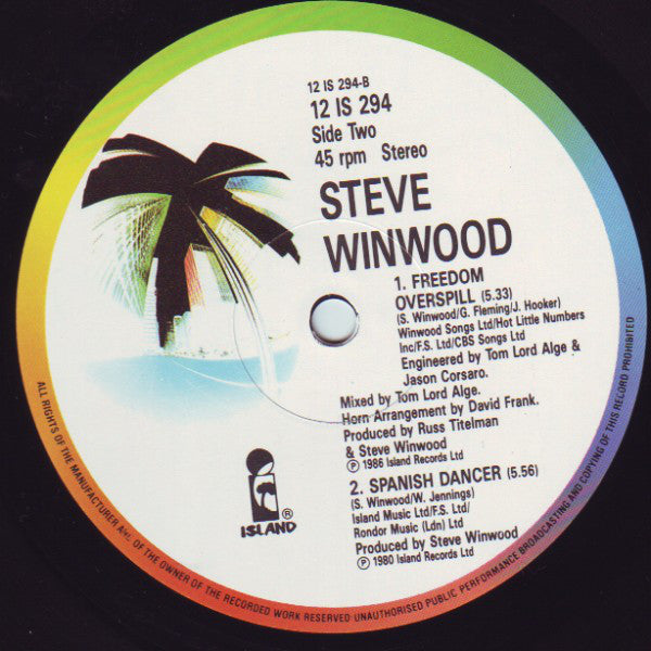 Steve Winwood : Freedom Overspill (12")