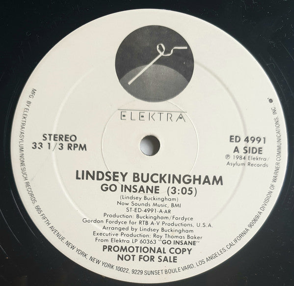 Lindsey Buckingham : Go Insane (12", Promo)