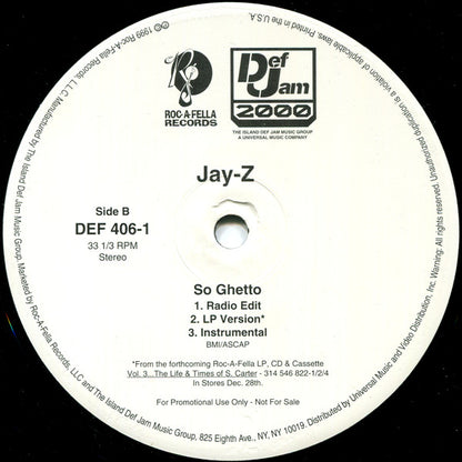 Jay-Z : Do It Again (Put Ya Hands Up) / So Ghetto (12", Promo)