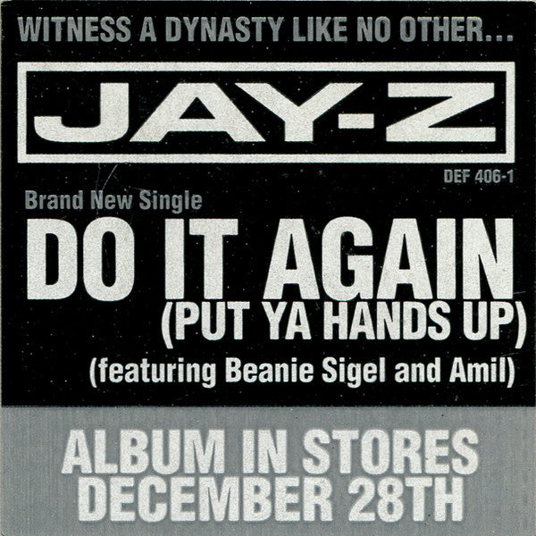 Jay-Z : Do It Again (Put Ya Hands Up) / So Ghetto (12", Promo)