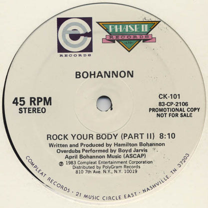 Bohannon* : Rock Your Body (12", Promo)