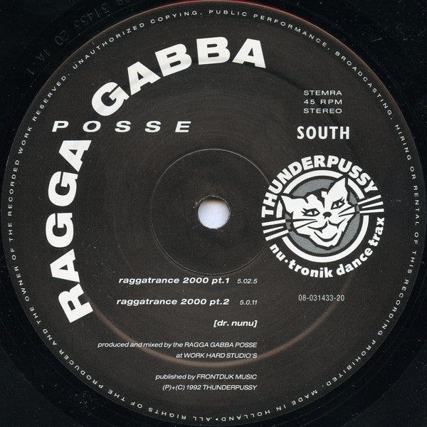 Ragga Gabba Posse : Raggatrance 2000 / Zap Machine (12")