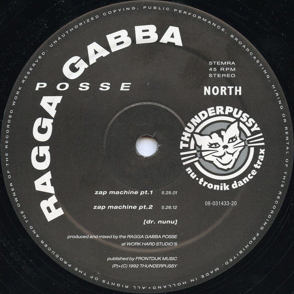 Ragga Gabba Posse : Raggatrance 2000 / Zap Machine (12")