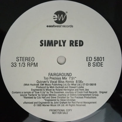Simply Red : Fairground (12", Promo)