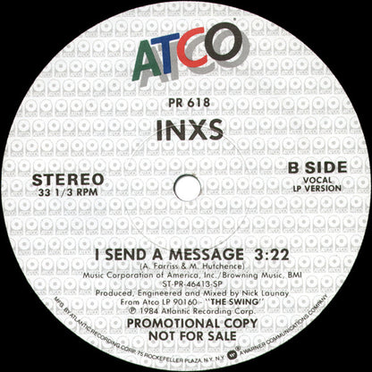 INXS : I Send A Message (12", Promo)