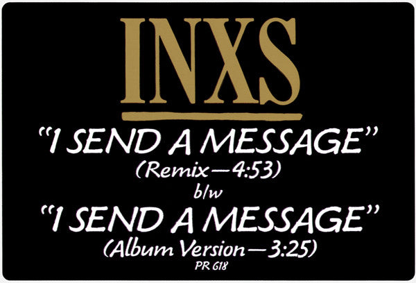 INXS : I Send A Message (12", Promo)