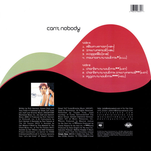 Kelly Rowland : Can't Nobody (12")