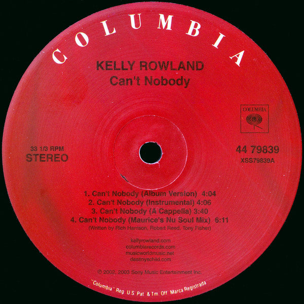 Kelly Rowland : Can't Nobody (12")