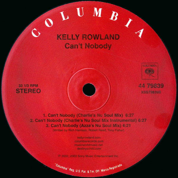 Kelly Rowland : Can't Nobody (12")
