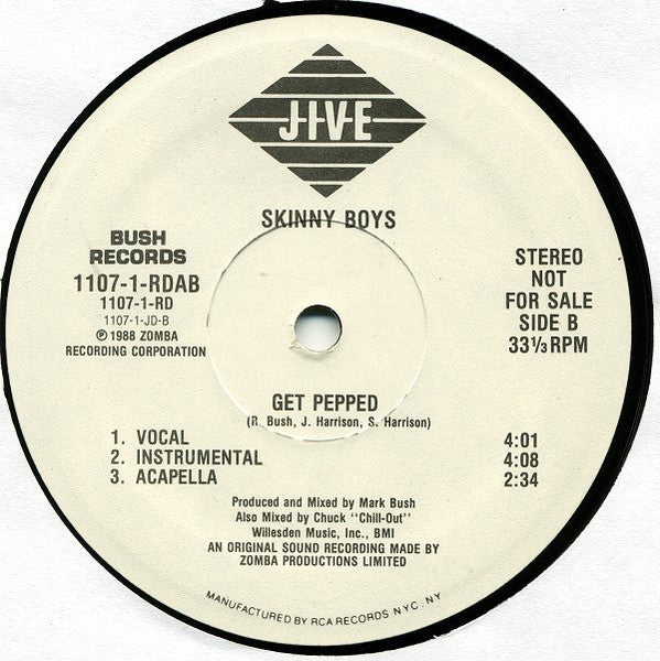 Skinny Boys : I Wanna Be Like / Get Pepped (12", Promo)