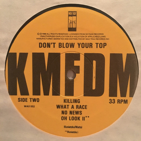 KMFDM : Don't Blow Your Top (LP, Album)