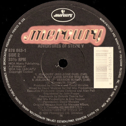 Adventures Of Stevie V* : Jealousy (12")