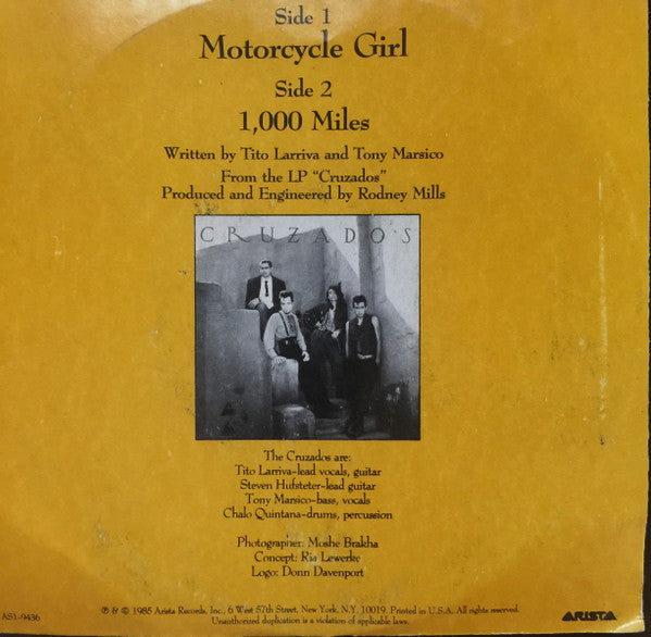 Cruzados : Motorcycle Girl / 1,000 Miles (7")