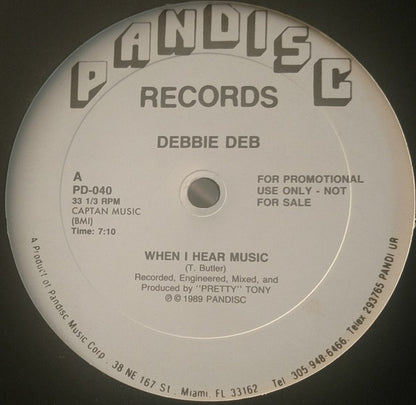 Debbie Deb : When I Hear Music (12", Promo, RE)
