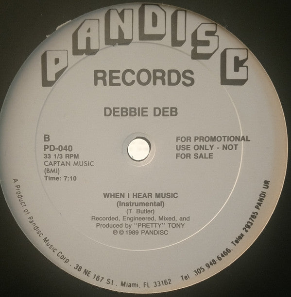 Debbie Deb : When I Hear Music (12", Promo, RE)