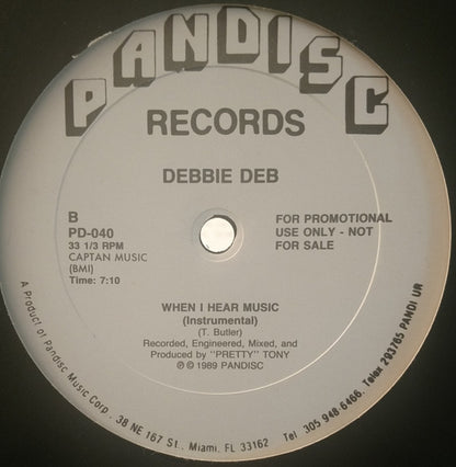 Debbie Deb : When I Hear Music (12", Promo, RE)
