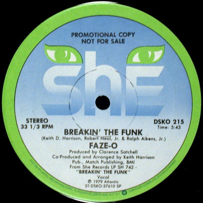 Faze-O : Breakin' The Funk (12", Promo)