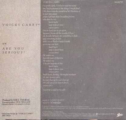 'Til Tuesday : Voices Carry (7", Single)