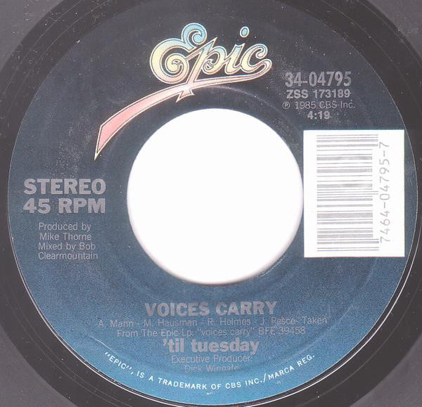 'Til Tuesday : Voices Carry (7", Single)