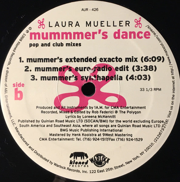 Laura Mueller : Mummer's Dance (Pop And Club Mixes) (12", Single)