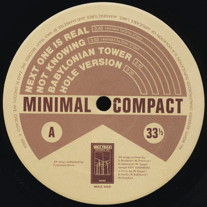 Minimal Compact : Next One Is Real (12", EP, Hub)