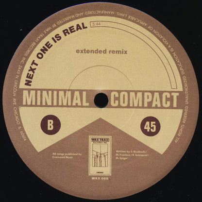 Minimal Compact : Next One Is Real (12", EP, Hub)