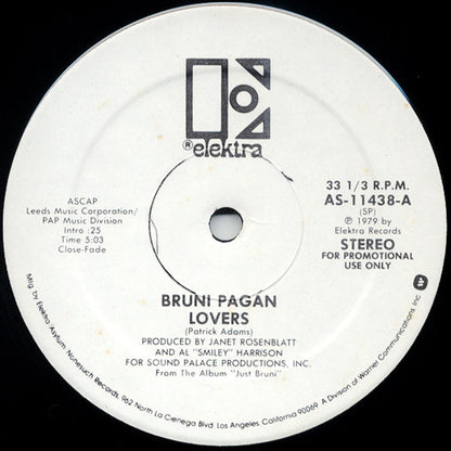 Bruni Pagán* : Lovers / Late For Love (12", Promo)