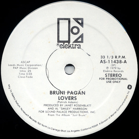 Bruni Pagán* : Lovers / Late For Love (12", Promo)