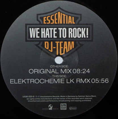 Essential DJ-Team : We Hate To Rock! (12")