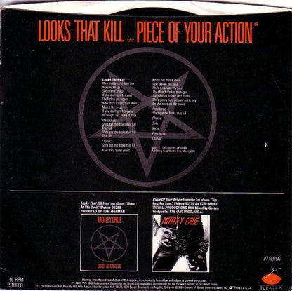 Mötley Crüe : Looks That Kill (7", Single, Spe)