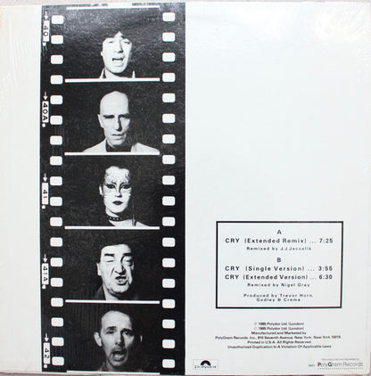 Godley & Creme : Cry (Extended Remix) (12", Single, 72)