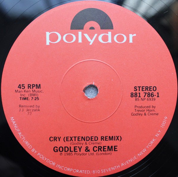 Godley & Creme : Cry (Extended Remix) (12", Single, 72)