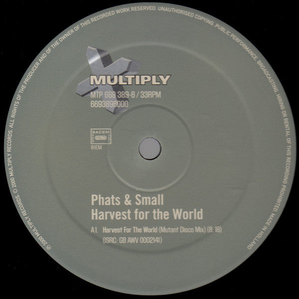 Phats & Small : Harvest For The World / Brighton Beach (12")