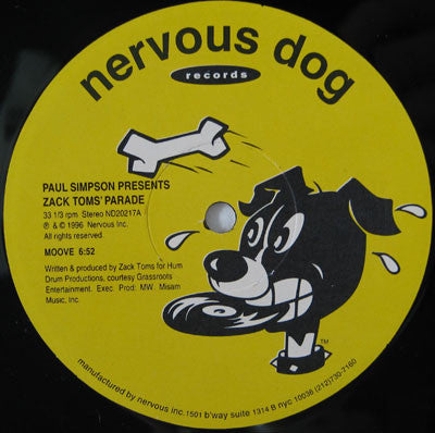 Paul Simpson Presents Zack Toms' Parade : Moove / Get Up Everybody (12")