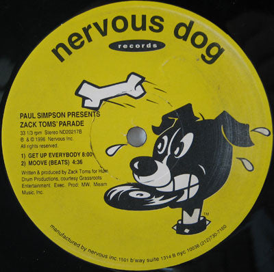 Paul Simpson Presents Zack Toms' Parade : Moove / Get Up Everybody (12")