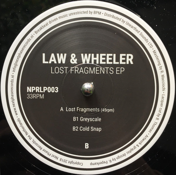 Law* & Wheeler (8) : Lost Fragments EP (12", EP, Ltd)