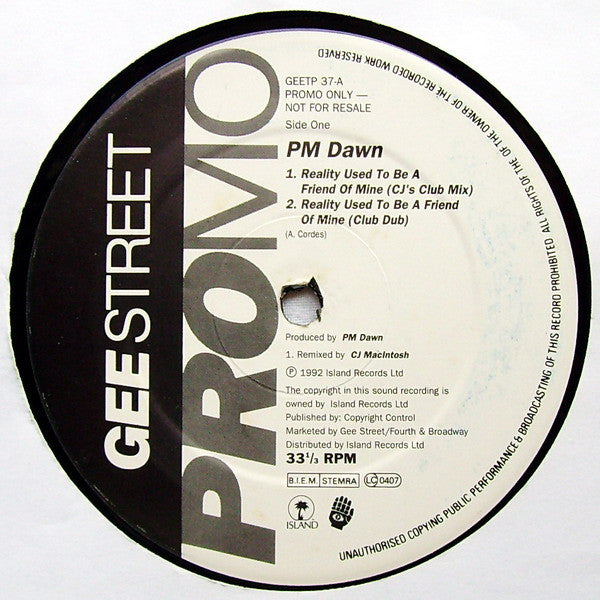 PM Dawn* : Reality Used To Be A Friend Of Mine (12", Promo)