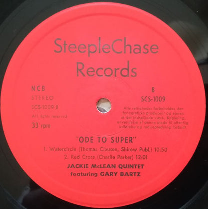 Jackie McLean Featuring Gary Bartz : Ode To Super (LP, Album)