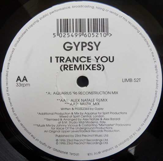 Gypsy (4) : I Trance You (Remixes) (12")