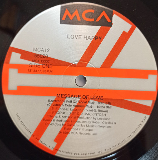 Love Happy : Message Of Love (12", Single)