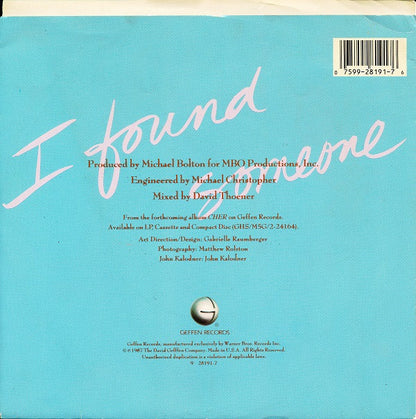Cher : I Found Someone (7", Single)