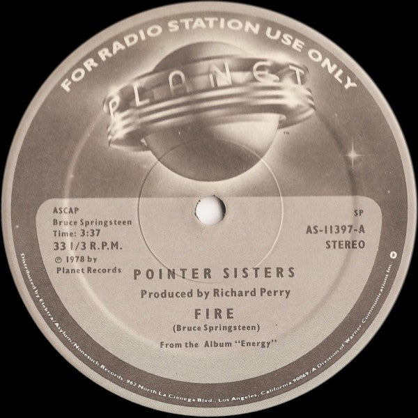 Pointer Sisters : Fire (12", Promo)